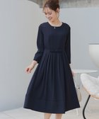 【ティアクラッセ/Tiaclasse】の【セレモニー・新色追加】リボンベルトフレアワンピース ネイビー|ID: prp329100004286194 ipo3291000000036377680