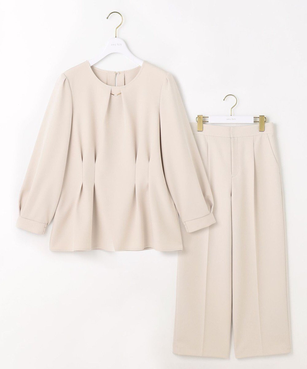 【エニィ スィス/any SiS】の【優木まおみさんコラボ】秒映えセレモニー セットアップ インテリア・キッズ・メンズ・レディースファッション・服の通販 founy(ファニー) 　ファッションモデル・俳優・女優　Models　女性　Women　優木まおみ　Yuki Maomi　ファッション　Fashion　レディースファッション　Fashion for Women　ワンピース　Dresses　アクセサリー　Fashion Accessories　春　Spring　くるぶし　Ankle-Length　コラボ　Collaboration, Collab　ストレッチ　Stretch, Stretchy Fabric　セットアップ　Set-Up, Coordinated Outfit　センター　Center, Center Line　トレンド　Trend, Trending Now　バランス　Balance, Style Balance　パール　Pearl, Pearl Accent　ペプラム　Peplum, Flared Hem　ポケット　Pocket, Pocket Detail　ミックス　Mix, Mixed Style　モチーフ　Motif, Design Theme　ルーズ　Loose, Oversized　ワイド　Wide, Wide Fit　S/S・春夏　SS, Spring/Summer, Warm Season　おすすめ　Recommended / Our Picks　夏　Summer　エレガント 上品　Elegant　セレモニー　Ceremony　新作・新入荷　New Arrivals / New In　ビジネス 仕事 通勤　Business / Work / Commuting　ライトベージュ|ID: prp329100004286205 ipo3291000000034282335