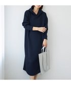 【自由区/JIYU-KU】の【WEB限定・洗える】マットストレッチダンボールフーディー ワンピース ネイビー|ID:prp329100004286208