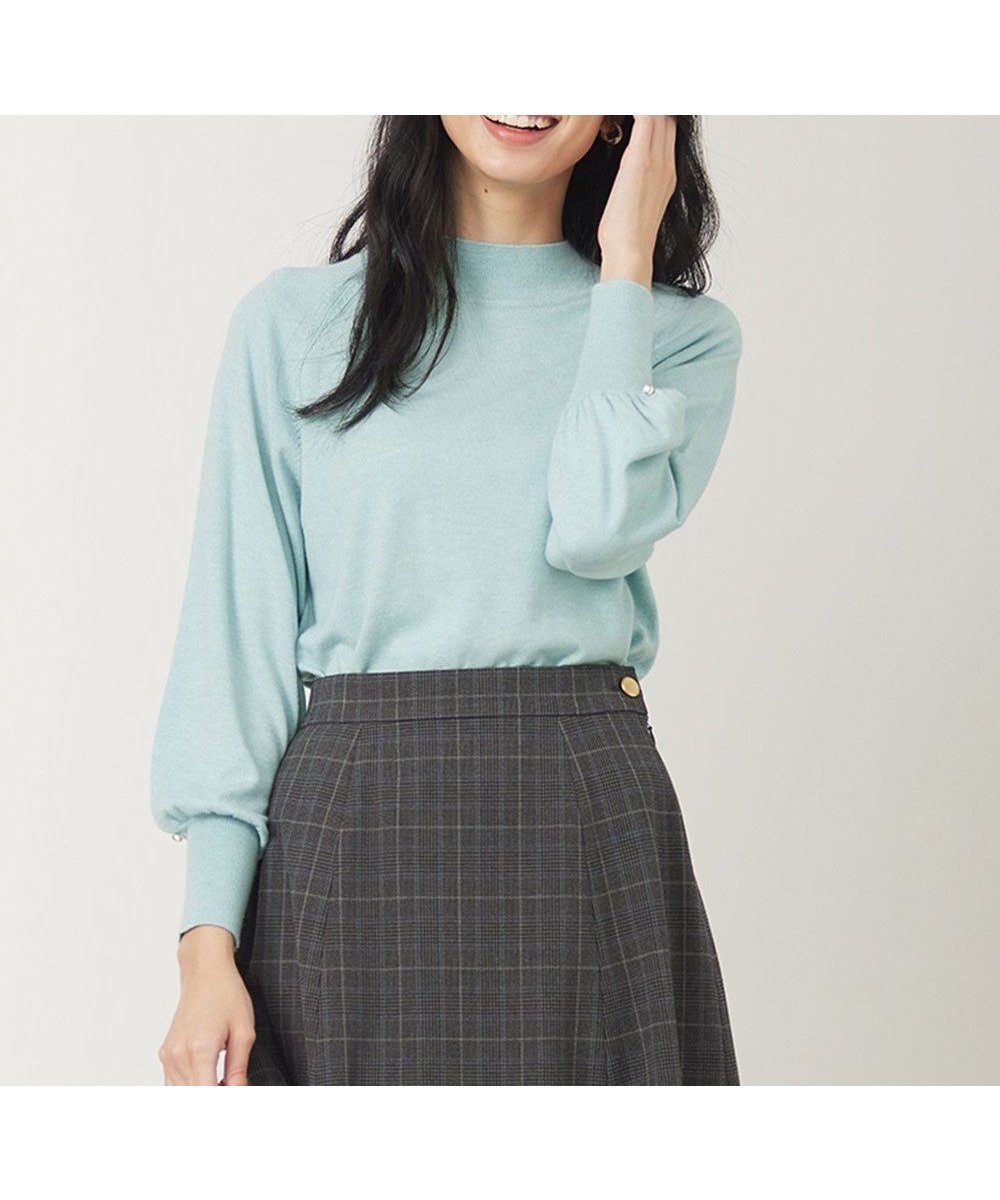 【エニィ スィス/any SiS】の【洗える】カシミヤブレンドパフ袖 ニット インテリア・キッズ・メンズ・レディースファッション・服の通販 founy(ファニー) 　ファッション　Fashion　レディースファッション　Fashion for Women　トップス・カットソー　Cut & Sew Tops　ニット　Knit Tops & Sweaters　シンプル　Simple, Minimal　スリーブ　Sleeve, Long Sleeve / Short Sleeve　セーター　Sweater, Knitwear　フェミニン　Feminine, Girly　エレガント 上品　Elegant　洗える　Machine Washable　A/W・秋冬　Autumn/Winter　ミント|ID: prp329100004286578 ipo3291000000032734264
