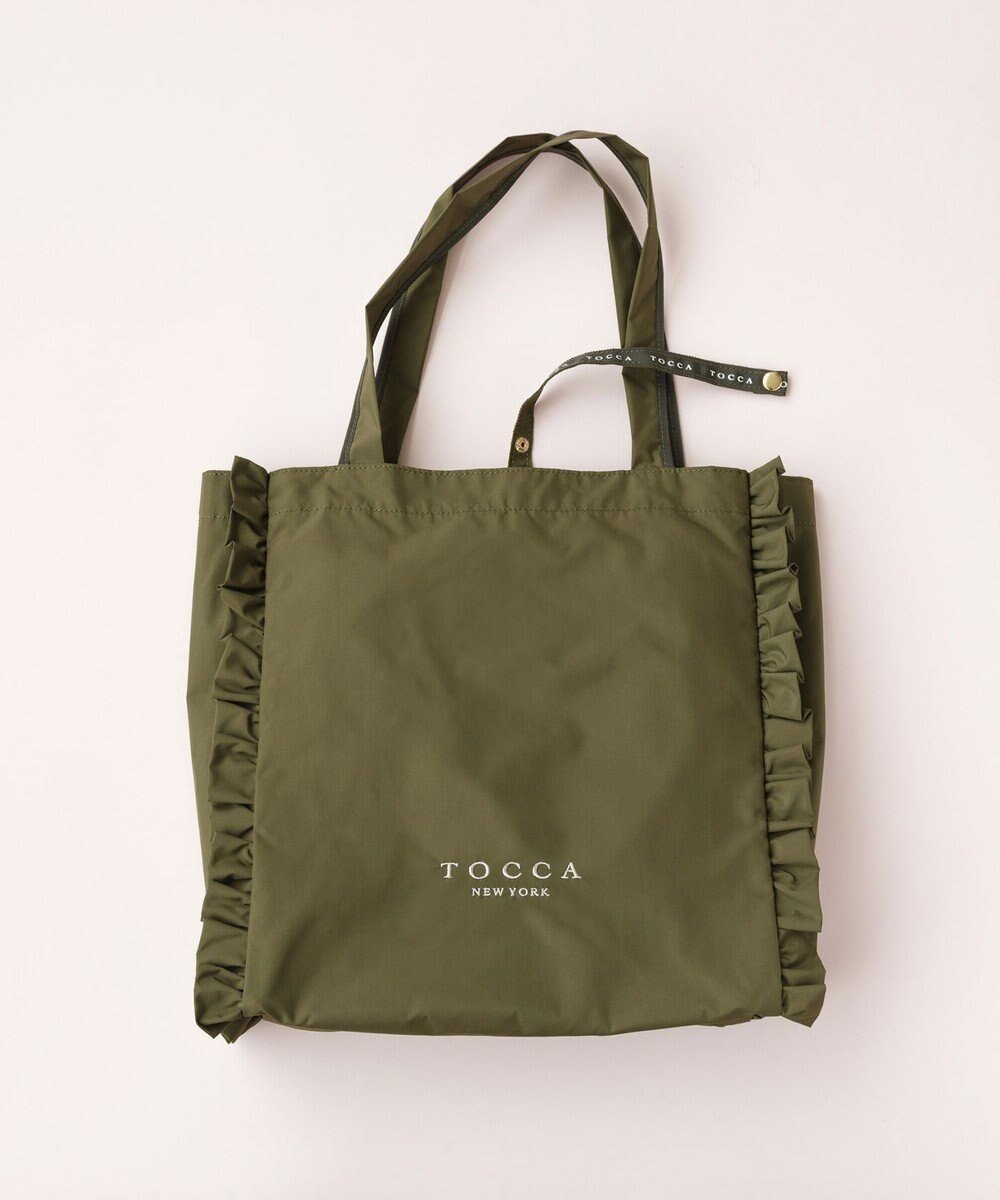 【トッカ/TOCCA】の【大人百花掲載】【A4サイズ対応・折りたたみ可】TRIM WAVES SUBBAG サブバッグ インテリア・キッズ・メンズ・レディースファッション・服の通販 founy(ファニー) 　ファッション　Fashion　レディースファッション　Fashion for Women　バッグ　Bags　コンパクト　Compact, Small Size　財布　Wallet, Purse　雑誌　Magazine, Fashion Magazine　トリミング　Trimming, Decorative Edge　人気　Popular, Best Seller　フェミニン　Feminine, Girly　フラット　Flat, Flat Shoes　フリル　Frill, Ruffle　ポケット　Pocket, Pocket Detail　ラップ　Wrap, Wrap Design　リュクス　Luxury, Elegant, High-End, Chic　ビジネス 仕事 通勤　Business / Work / Commuting　[新色]カーキ系|ID: prp329100004286589 ipo3291000000029755279