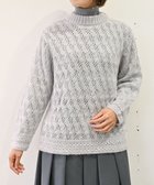 【ムーク/muuc】の〈高品質シルク&アンゴラモヘア〉模様編み ボトルネックセーター ライトグレー|ID: prp329100004287297 ipo3291000000030011619