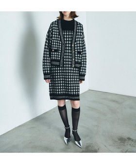 【グレース コンチネンタル/GRACE CONTINENTAL】のチェックルーズニットカーディガン 人気、トレンドファッション・服の通販 founy(ファニー) ファッション Fashion レディースファッション WOMEN トップス・カットソー Tops/Tshirt ニット Knit Tops カーディガン Cardigans A/W・秋冬 Aw・Autumn/Winter・Fw・Fall-Winter おすすめ Recommend カーディガン Cardigan ショート Short セットアップ Set Up チェック Check ツイード Tweed バランス Balance ロング Long ワイド Wide 今季 This Season |ID:prp329100004288150