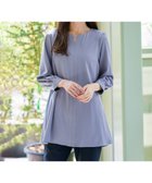 【ティアクラッセ/Tiaclasse】の【洗える】キーネックバックフレアチュニックブラウス サックス|ID: prp329100004289192 ipo3291000000030872864