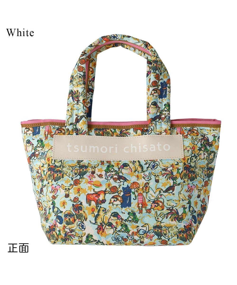 【ツモリチサト キャリー/tsumori chisato CARRY】の森のどうぶつたち ハンドバッグ 小サイズ インテリア・キッズ・メンズ・レディースファッション・服の通販 founy(ファニー) 　ファッション　Fashion　レディースファッション　WOMEN　ハンドバッグ　Handbag　バランス　Balance　プリント　Print　ボンディング　Bonding　ポケット　Pocket　ホワイト|ID: prp329100004289500 ipo3291000000029768689