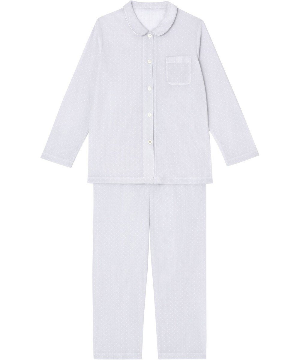 【ウィング/Wing】のパジャマ 長袖 長ズボン さらさらとした肌ざわり 接結天竺素材(肌側) すっきりとしたシルエット シャツタイプ レディース EP5064 ウイング/ワコール インテリア・キッズ・メンズ・レディースファッション・服の通販 founy(ファニー) ファッション Fashion レディースファッション Fashion for Women トップス・カットソー Cut & Sew Tops シャツ・ブラウス・オフィスカジュアル Elegant Blouses & Button-Ups シンプル Simple, Minimal センター Center, Center Line ドット Polka Dot, Dot Pattern 長袖 Long Sleeve, Full Sleeve パジャマ Pajamas, Sleepwear グレー|ID: prp329100004289619 ipo3291000000033465389