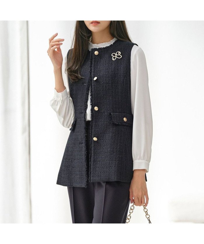 【エニィ スィス/any SiS】のファンシーツイードペプラム ジレ インテリア・キッズ・メンズ・レディースファッション・服の通販 founy(ファニー) https://founy.com/ ファッション Fashion レディースファッション Fashion for Women アウター Coat / Outerwear Collection レディースジャケット・軽アウター Jackets インナー Innerwear オケージョン Occasion Wear 春 Spring シンプル Simple, Minimal ジャケット Jacket, Outerwear ツイード Twill, Twill Weave デニム Denim, Jeans Material バランス Balance, Style Balance ペプラム Peplum, Flared Hem ボトム Bottoms, Lower Wear リブニット Rib Knit, Ribbed Knit リュクス Luxury, Elegant, High-End, Chic ロング Long, Long-Length S/S・春夏 SS, Spring/Summer, Warm Season おすすめ Recommended / Our Picks 夏 Summer エレガント 上品 Elegant 新作・新入荷 New Arrivals / New In |ID: prp329100004290326 ipo3291000000033574570