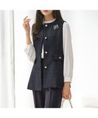 【エニィ スィス/any SiS】のファンシーツイードペプラム ジレ ネイビー|ID: prp329100004290326 ipo3291000000034282545