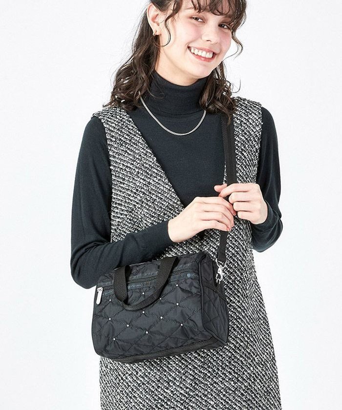 【レスポートサック/LeSportsac】のEVERYDAY SM SATCHEL/ブラックキルトスタッズ インテリア・キッズ・メンズ・レディースファッション・服の通販 founy(ファニー) https://founy.com/ ファッション Fashion レディースファッション WOMEN アウトドア Outdoor キルティング Quilting コンパクト Compact スタイリッシュ Stylish スタッズ Studs 財布 Wallet トラベル Travel ハンドバッグ Handbag プリント Print ボストン Boston ボストンバッグ Boston Bag ポケット Pocket ポシェット Pochette メタリック Metallic NEW・新作・新着・新入荷 New Arrivals おすすめ Recommend 旅行 Travel エレガント 上品 Elegant |ID: prp329100004290335 ipo3291000000029772387