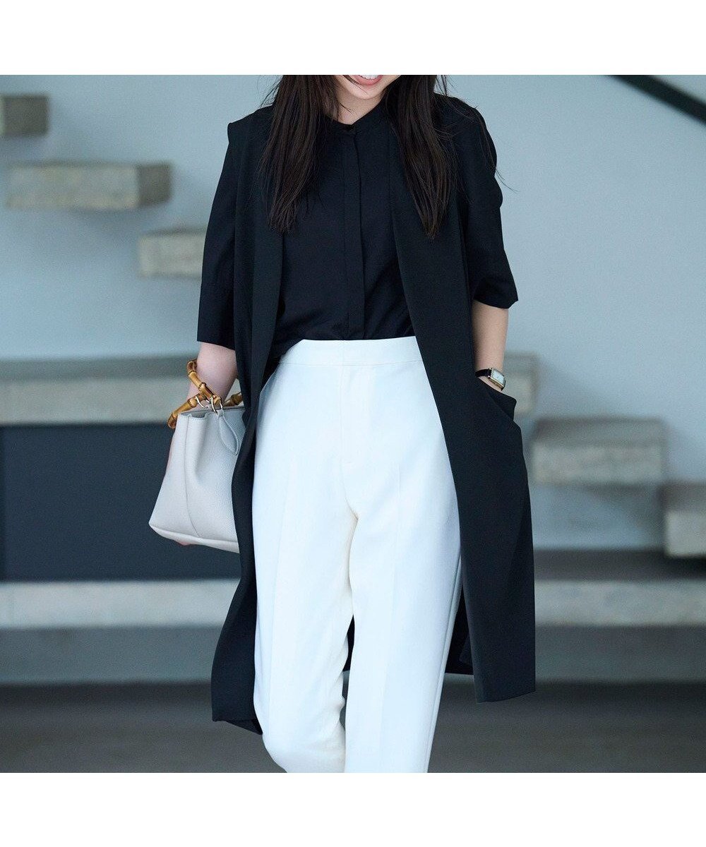 【アンフィーロ 自由区/UNFILO】のイージーケア テーパードパンツ インテリア・キッズ・メンズ・レディースファッション・服の通販 founy(ファニー) 　ファッション　Fashion　レディースファッション　Fashion for Women　パンツ　Pants & Trousers　シューズ　Shoes, Footwear　スタイリッシュ　Stylish, Fashionable　ストレッチ　Stretch, Stretchy Fabric　センター　Center, Center Line　定番　Standard, Basic Item　バランス　Balance, Style Balance　フラット　Flat, Flat Shoes　ワイド　Wide, Wide Fit　A/W・秋冬　Autumn/Winter　アイボリー|ID: prp329100004290637 ipo3291000000035704363