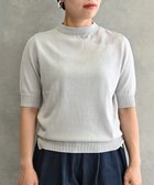 【ムーク/muuc】の〈高品質シルク&スーピマ超長綿〉〈洗えるニット〉半袖ボトルネックプルオーバー ライトグレー|ID: prp329100004291926 ipo3291000000029779920