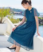 【ティアクラッセ/Tiaclasse】の【洗える】フレアスリーブ総レースワンピース ターコイズ|ID: prp329100004292275 ipo3291000000031648469