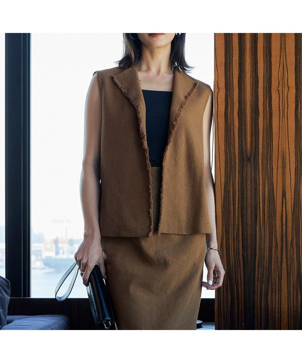 【アイシービー/iCB】のコットンリネンキャンバス ジレ インテリア・キッズ・メンズ・レディースファッション・服の通販 founy(ファニー) 　ファッション　Fashion　レディースファッション　WOMEN　アウター　Coat Outerwear　トップス・カットソー　Tops/Tshirt　ベスト/ジレ　Gilets/Vests　2023年　2023　2023春夏・S/S　Ss,Spring/Summer,2023　おすすめ　Recommend　キャンバス　Canvas　セットアップ　Set Up　ベスト　Vest　リネン　Linen　夏　Summer　春　Spring　S/S・春夏　Ss・Spring/Summer　キャメル系|ID: prp329100004292647 ipo3291000000031731432