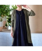 【ティアクラッセ/Tiaclasse】の【洗える】バックリブプリーツ編みロングカーディガン カーキ|ID: prp329100004292767 ipo3291000000031973802