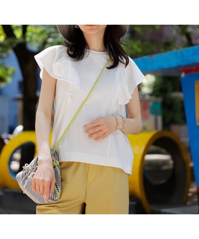 【アンフィーロ 自由区/UNFILO】の【吸水速乾/マシンウォッシャブル】フリルスリーブ Tシャツ インテリア・キッズ・メンズ・レディースファッション・服の通販 founy(ファニー) https://founy.com/ ファッション Fashion レディースファッション Fashion for Women トップス・カットソー Cut & Sew Tops シャツ・ブラウス・オフィスカジュアル Elegant Blouses & Button-Ups ロングTシャツ・Tシャツ Longline T-Shirts & Tees カットソー・ベーシックTシャツ Cut-and-Sewn Tops / Stretch Tees & Basics おすすめ Recommended / Our Picks カットソー Cut and Sewn Top スリーブ Sleeve, Long Sleeve / Short Sleeve ノースリーブ Sleeveless, No-Sleeve バランス Balance, Style Balance フリル Frill, Ruffle ボトム Bottoms, Lower Wear ワイド Wide, Wide Fit 吸水 Absorbent, Quick-Dry 夏 Summer 春 Spring S/S・春夏 SS, Spring/Summer, Warm Season |ID: prp329100004293145 ipo3291000000032542365