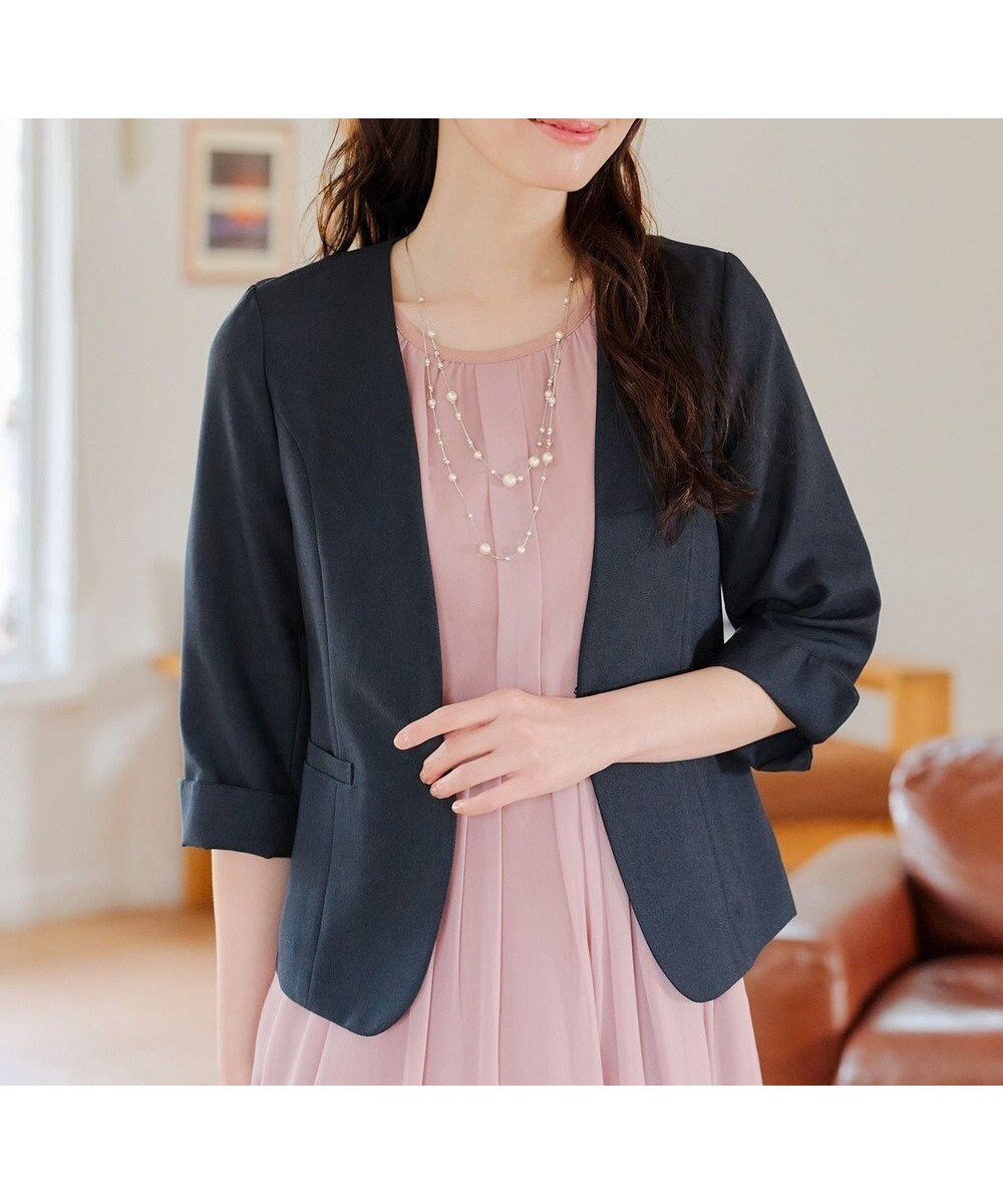 【ティアクラッセ/Tiaclasse】の【吸水速乾・接触冷感・UVケア・防シワ・洗える】カチオンカラーレスジャケット インテリア・キッズ・メンズ・レディースファッション・服の通販 founy(ファニー) ファッション Fashion レディースファッション Fashion for Women アウター Coat / Outerwear Collection レディースジャケット・軽アウター Jackets ノーカラージャケット / シンプル上品コーデ Collarless Jackets 春 Spring 洗える Machine Washable 吸水 Absorbent, Quick-Dry シャンブレー Chambray, Denim-Like Fabric シンプル Simple, Minimal ジャケット Jacket, Outerwear チュニック Tunic, Long Top ポケット Pocket, Pocket Detail S/S・春夏 SS, Spring/Summer, Warm Season 再入荷 Restock / Back in Stock 夏 Summer 新作・新入荷 New Arrivals / New In ビジネス 仕事 通勤 Business / Work / Commuting ネイビー|ID: prp329100004295337 ipo3291000000036250489