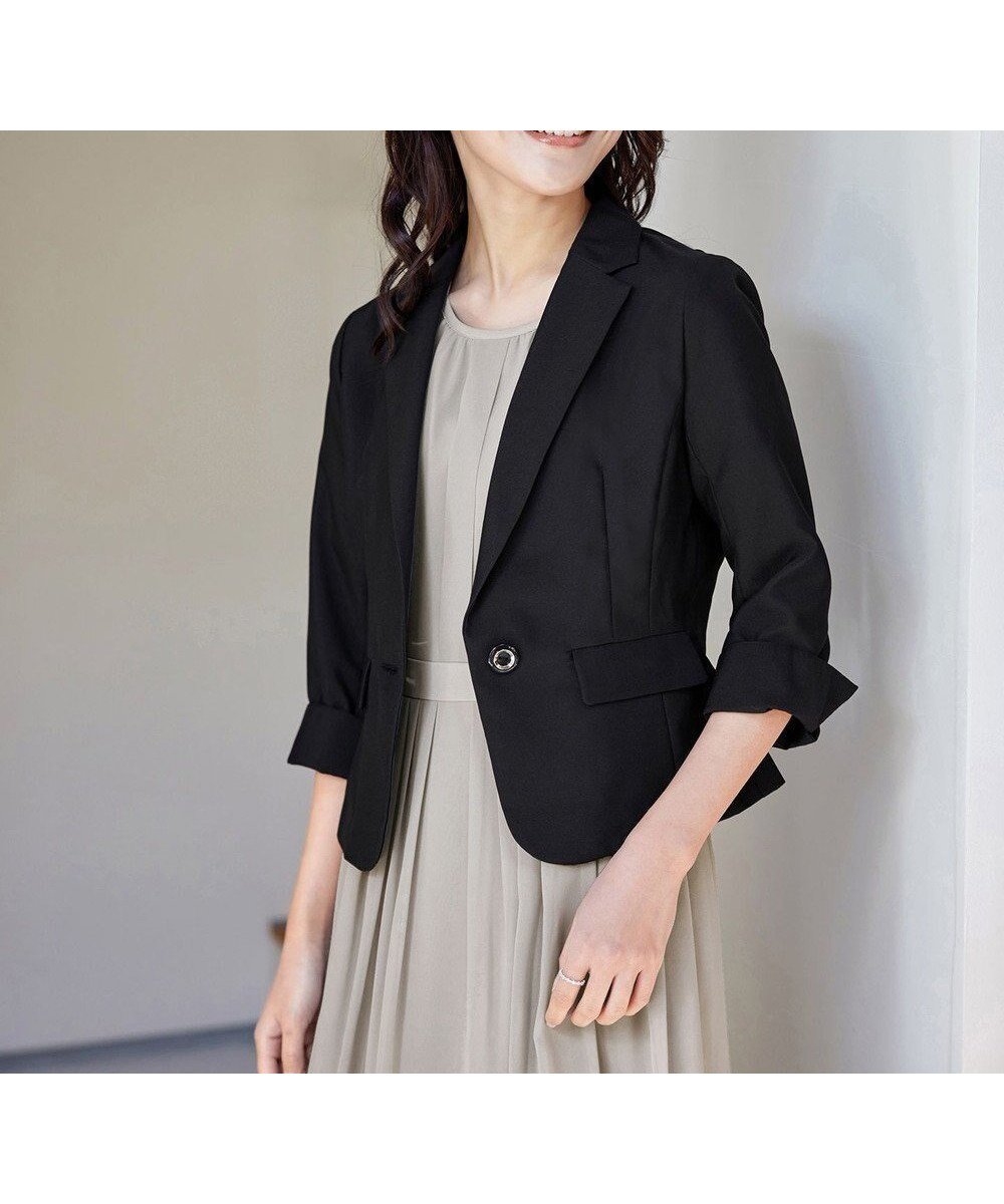 【ティアクラッセ/Tiaclasse】の【おのののかさん着用】カチオンテーラードジャケット インテリア・キッズ・メンズ・レディースファッション・服の通販 founy(ファニー) 　ファッション　Fashion　レディースファッション　Fashion for Women　アウター　Coat / Outerwear Collection　レディースジャケット・軽アウター　Jackets　テーラードジャケット / 通勤・きれいめスタイル　Tailored Jackets & Blazers　アクセサリー　Fashion Accessories　春　Spring　カーディガン　Cardigan, Knitwear　吸水　Absorbent, Quick-Dry　シャンブレー　Chambray, Denim-Like Fabric　シルバー　Silver, Metallic Silver　シンプル　Simple, Minimal　ジャケット　Jacket, Outerwear　チュニック　Tunic, Long Top　テーラード　Tailored, Tailored Fit　S/S・春夏　SS, Spring/Summer, Warm Season　再入荷　Restock / Back in Stock　夏　Summer　新作・新入荷　New Arrivals / New In　ビジネス 仕事 通勤　Business / Work / Commuting　ブラック|ID: prp329100004295339 ipo3291000000036250485