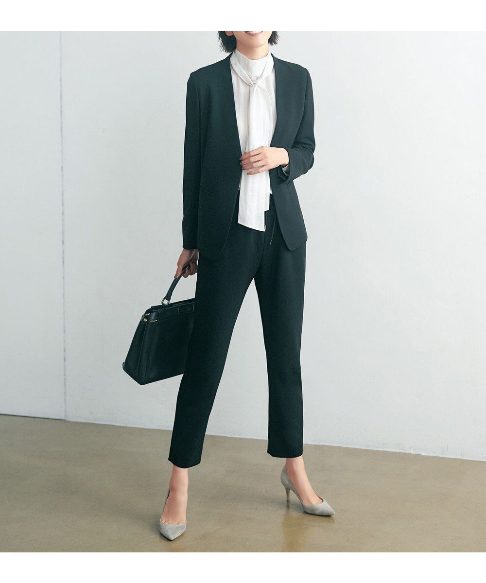 【アンフィーロ 自由区/UNFILO】のBEAUTY MOVE ドロストスティックパンツ インテリア・キッズ・メンズ・レディースファッション・服の通販 founy(ファニー) 　ファッション　Fashion　レディースファッション　Fashion for Women　パンツ　Pants & Trousers　洗える　Machine Washable　コラボ　Collaboration, Collab　ジャケット　Jacket, Outerwear　ジョーゼット　Georgette, Semi-Sheer Fabric　ストレッチ　Stretch, Stretchy Fabric　テーパード　Tapered, Tapered Pants　リラックス　Relax, Relaxed Fit　A/W・秋冬　Autumn/Winter　S/S・春夏　SS, Spring/Summer, Warm Season　夏　Summer　2024年　2024　2024春夏・S/S　Spring/Summer 2024 SS24　ブラック|ID: prp329100004296554 ipo3291000000035589395