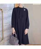 【ティアクラッセ/Tiaclasse】の【ダブルクロス・洗える】フリルドレープワンピース ネイビー|ID: prp329100004296638 ipo3291000000029801421