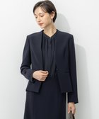 【23区/NIJYUSANKU】の【セットアップ対応/洗える】トリアセダブルジョーゼット ノーカラー ジャケット ネイビー系|ID: prp329100004297164 ipo3291000000032764325
