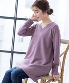 【ティアクラッセ/Tiaclasse】の【洗える】Vネックリブニットチュニック パープル|ID: prp329100004297607 ipo3291000000031951573