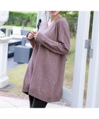 【ティアクラッセ/Tiaclasse】の【洗える】Vネックリブニットチュニック モカ|ID: prp329100004297607 ipo3291000000031951575
