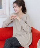【ティアクラッセ/Tiaclasse】の【洗える】Vネックリブニットチュニック ベージュ|ID: prp329100004297607 ipo3291000000031951580