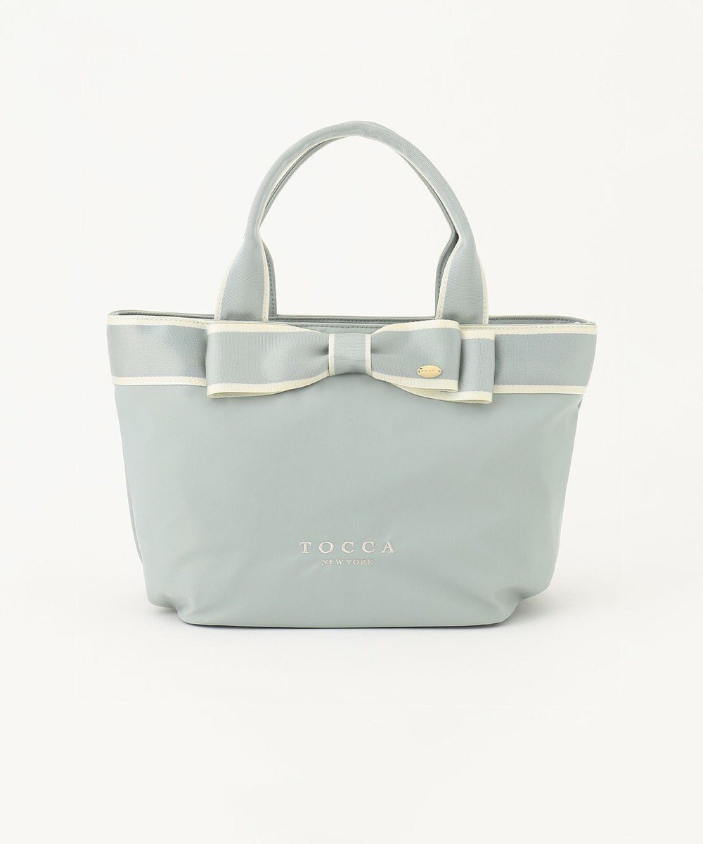 【トッカ/TOCCA】の【撥水】BICOLOR RIBBON TOTE トートバッグ インテリア・キッズ・メンズ・レディースファッション・服の通販 founy(ファニー) 　ファッション　Fashion　レディースファッション　Fashion for Women　バッグ　Bags　おすすめ　Recommended / Our Picks　シンプル　Simple, Minimal　ポケット　Pocket, Pocket Detail　ポーチ　Pouch, Small Case　リップ　Lip, Lip Motif　リュクス　Luxury, Elegant, High-End, Chic　ロマンティック　Romantic, Feminine Style　財布　Wallet, Purse　スカイブルー系|ID: prp329100004298296 ipo3291000000029807297