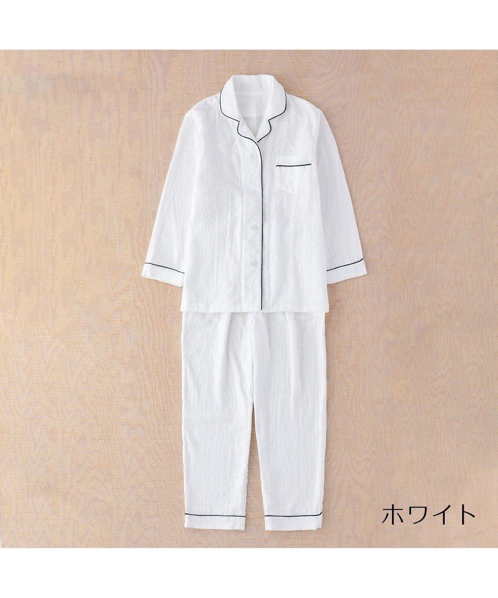 【ウチノ/UCHINO】のマシュマロガーゼカラーレディスパジャマ インテリア・キッズ・メンズ・レディースファッション・服の通販 founy(ファニー) 　ファッション　Fashion　レディースファッション　WOMEN　クラシカル　Classical　吸水　Water Absorption　シンプル　Simple　スタンダード　Standard　バランス　Balance　パイピング　Piping　パジャマ　Pajamas　プレミアム　Premium　ベーシック　Basic　ホワイト|ID: prp329100004299085 ipo3291000000029810244