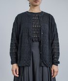 【ムーク/muuc】の〈高品質シルク100%〉〈通年着られる〉透かしレース編み 袖リブあり シェルボタン使用 カーディガン ブラック|ID: prp329100004299498 ipo3291000000030023817