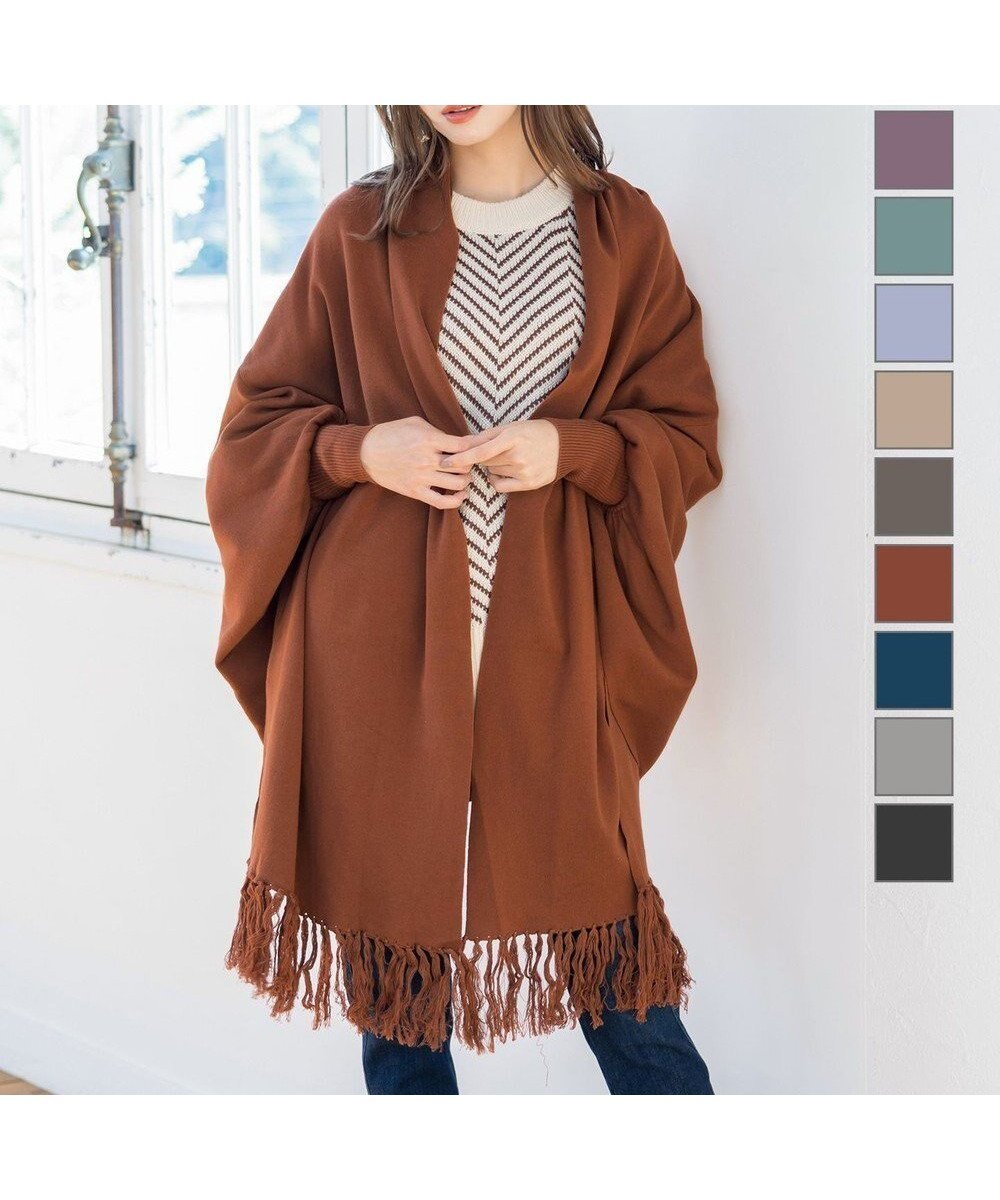 【ティアクラッセ/Tiaclasse】の【洗える】ストール風カーディガン インテリア・キッズ・メンズ・レディースファッション・服の通販 founy(ファニー) 　ファッション　Fashion　レディースファッション　Fashion for Women　ウォッシャブル　Machine Washable　カーディガン　Cardigan, Knitwear　ストール　Stole, Wrap　チュニック　Tunic, Long Top　再入荷　Restock / Back in Stock　冬　Winter / This Winter　新作・新入荷　New Arrivals / New In　春　Spring　楽ちん　Easy Fit, Comfortable　洗える　Machine Washable　無地　Plain, Solid Color　秋　Autumn　A/W・秋冬　Autumn/Winter　長袖　Long Sleeve, Full Sleeve　レンガ|ID: prp329100004299740 ipo3291000000033516079