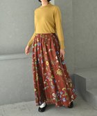 【ムーク/muuc】の〈畑の花モチーフ水彩画プリント〉hatake no hana スカート(セットアップ可能) レッド|ID: prp329100004299967 ipo3291000000029971004