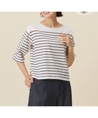 【ジェイ プレス/J.PRESS】の【完全受注生産】バスクボーダー クロップド丈 カットソー T×ネイビー|ID: prp329100004300348 ipo3291000000029814933