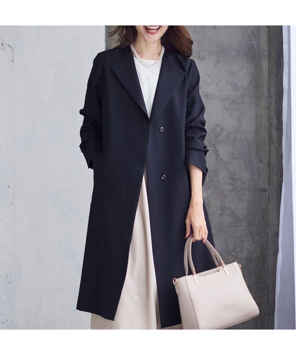 【エニィ スィス/any SiS】のノーカラーライト テロンチ インテリア・キッズ・メンズ・レディースファッション・服の通販 founy(ファニー) 　ファッション　Fashion　レディースファッション　Ladies' Fashion Online　アウター　Coat Outerwear　コート　Coats　ジャケット　Jackets　ジャケット　Jacket　ストレッチ　Stretch　ドレープ　Drape　バランス　Balance　パイピング　Piping　フェミニン　Feminine　フロント　Front　ボトム　Bottom　ポケット　Pocket　ロング　Long　エレガント 上品　Elegant　夏　Summer　春　Spring　S/S・春夏　Ss・Spring/Summer　ビジネス 仕事 通勤　Business　ネイビー|ID: prp329100004300837 ipo3291000000032587821