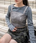 【ウィゴー/WEGO】のFレザービスチェ グレー|ID: prp329100004300866 ipo3291000000029816962