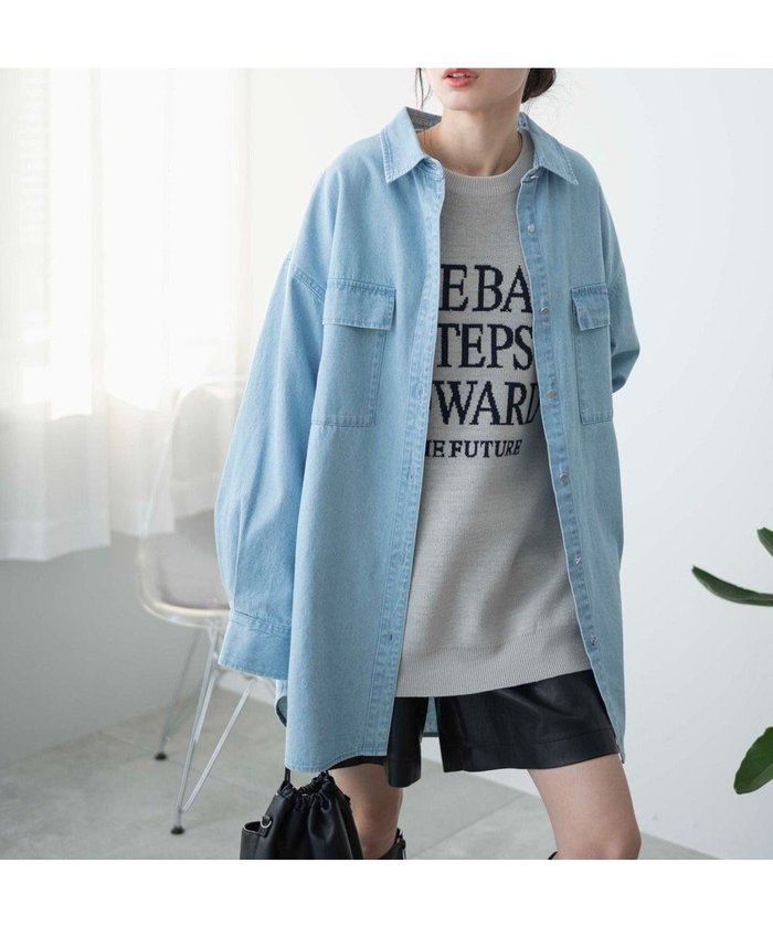 【ウィゴー/WEGO】のデニムBIGシャツ インテリア・キッズ・メンズ・レディースファッション・服の通販 founy(ファニー) https://founy.com/ ファッション Fashion レディースファッション WOMEN トップス・カットソー Tops/Tshirt シャツ/ブラウス Shirts/Blouses S/S・春夏 Ss・Spring/Summer おすすめ Recommend シャツワンピ Shirt Dress ジャケット Jacket スマホ Smartphone デニム Denim ビッグ Big ルーズ Loose ロング Long 再入荷 Restock/Back In Stock/Re Arrival 冬 Winter 夏 Summer 春 Spring 秋 Autumn/Fall |ID: prp329100004300966 ipo3291000000030075867