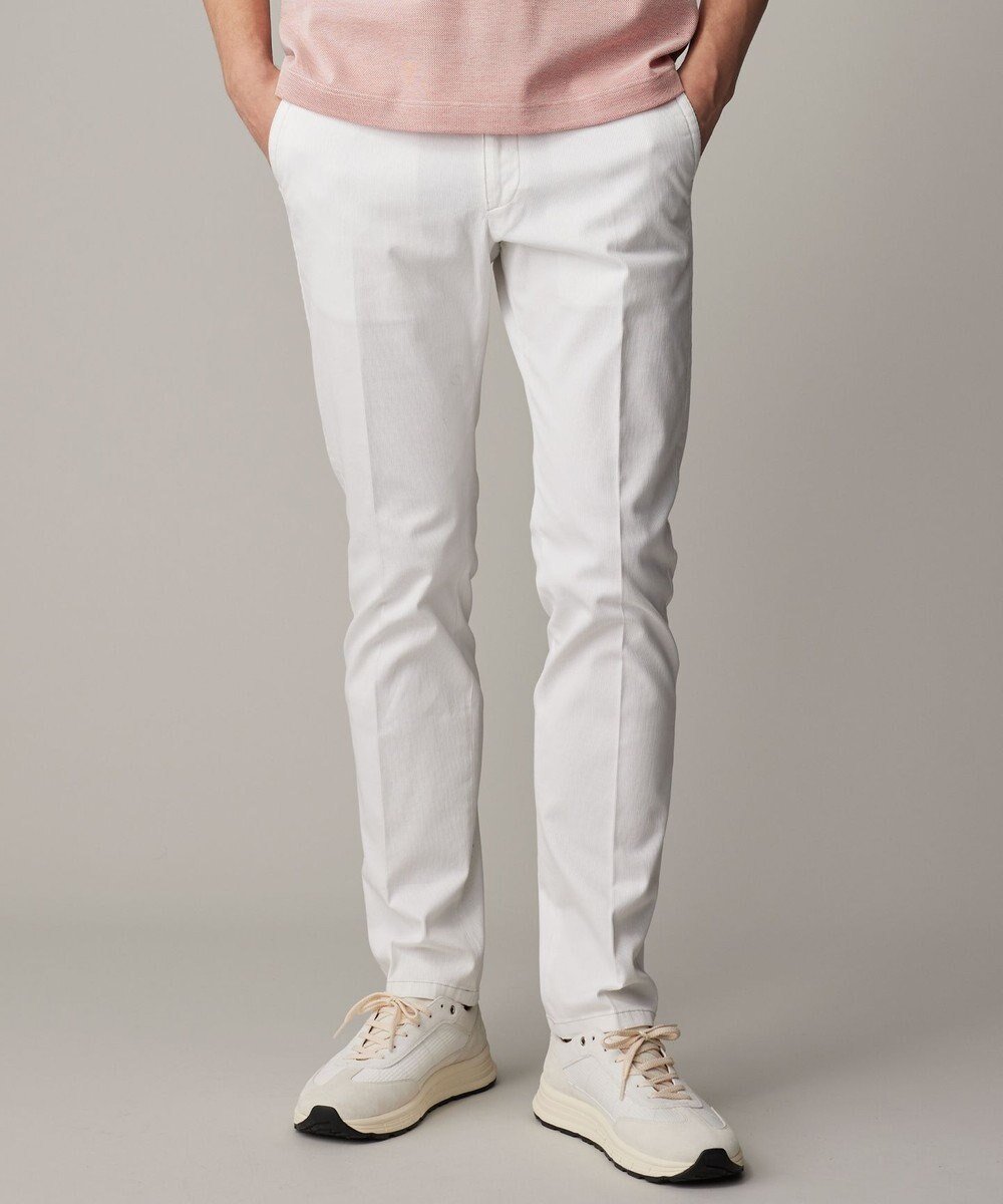 【ジョセフ アブード/JOSEPH ABBOUD / MEN】の【25SS・ウエストも伸びる!オーガニックコットン使用】ハイパワーオーガニックピケ パンツ インテリア・キッズ・メンズ・レディースファッション・服の通販 founy(ファニー) 　ファッション　Fashion　メンズファッション　Fashion for Men　ボトムス　Bottoms　ヴィンテージ　Vintage Style　春　Spring　ジャケット　Jacket, Outerwear　定番　Standard, Basic Item　S/S・春夏　SS, Spring/Summer, Warm Season　夏　Summer　2025年　2025　2025春夏・S/S　Spring/Summer 2025 SS25　ホワイト系|ID: prp329100004301101 ipo3291000000033474577
