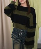 【ウィゴー/WEGO】のマテリアルシャギークロップドニット カーキ|ID:prp329100004305335