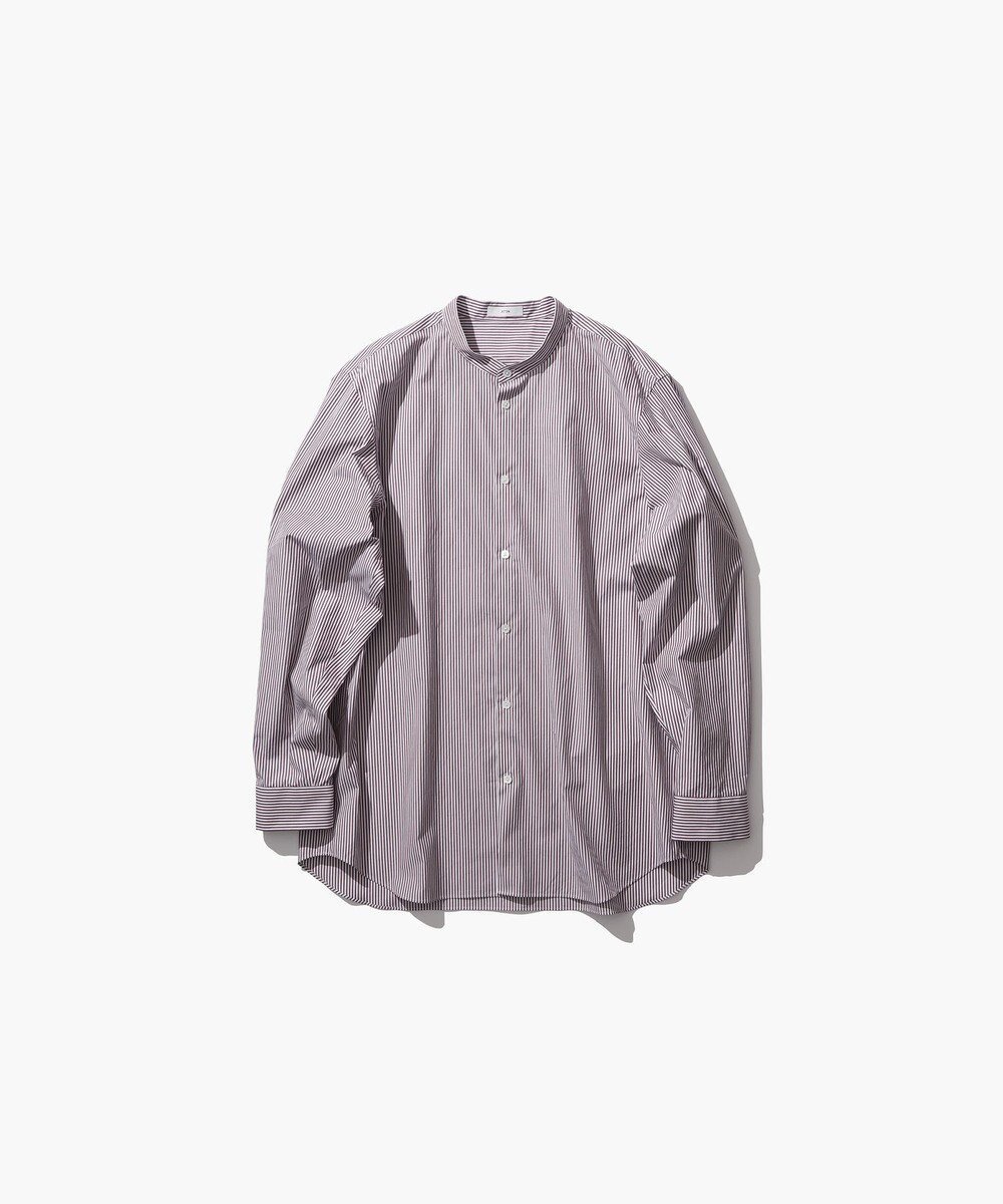 【エイトン/ATON】のSUVIN BROAD バンドカラーシャツ - UNISEX インテリア・キッズ・メンズ・レディースファッション・服の通販 founy(ファニー) 　ファッション　Fashion　レディースファッション　WOMEN　トップス・カットソー　Tops/Tshirt　シャツ/ブラウス　Shirts/Blouses　A/W・秋冬　Aw・Autumn/Winter・Fw・Fall-Winter　S/S・春夏　Ss・Spring/Summer　ユニセックス　Unisex　インド　India　スタンダード　Standard　ブロード　Broad　エレガント 上品　Elegant　夏　Summer　定番　Standard　BORDEAUX STRIPE|ID: prp329100004305441 ipo3291000000029852639