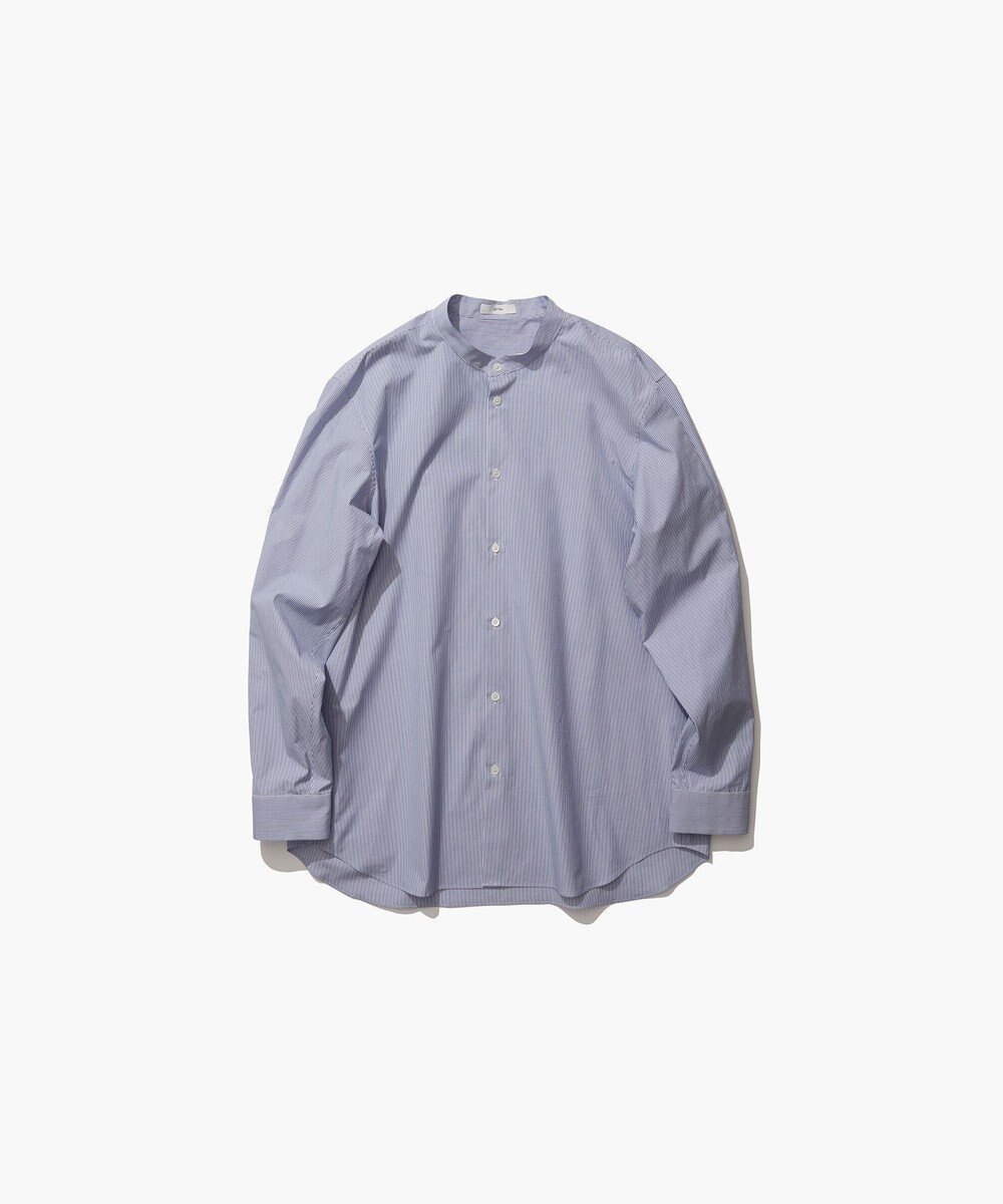 【エイトン/ATON】のSUVIN BROAD バンドカラーシャツ - UNISEX インテリア・キッズ・メンズ・レディースファッション・服の通販 founy(ファニー) 　ファッション　Fashion　レディースファッション　WOMEN　トップス・カットソー　Tops/Tshirt　シャツ/ブラウス　Shirts/Blouses　A/W・秋冬　Aw・Autumn/Winter・Fw・Fall-Winter　S/S・春夏　Ss・Spring/Summer　ユニセックス　Unisex　インド　India　スタンダード　Standard　ブロード　Broad　エレガント 上品　Elegant　夏　Summer　定番　Standard　NAVY STRIPE|ID: prp329100004305441 ipo3291000000029852642