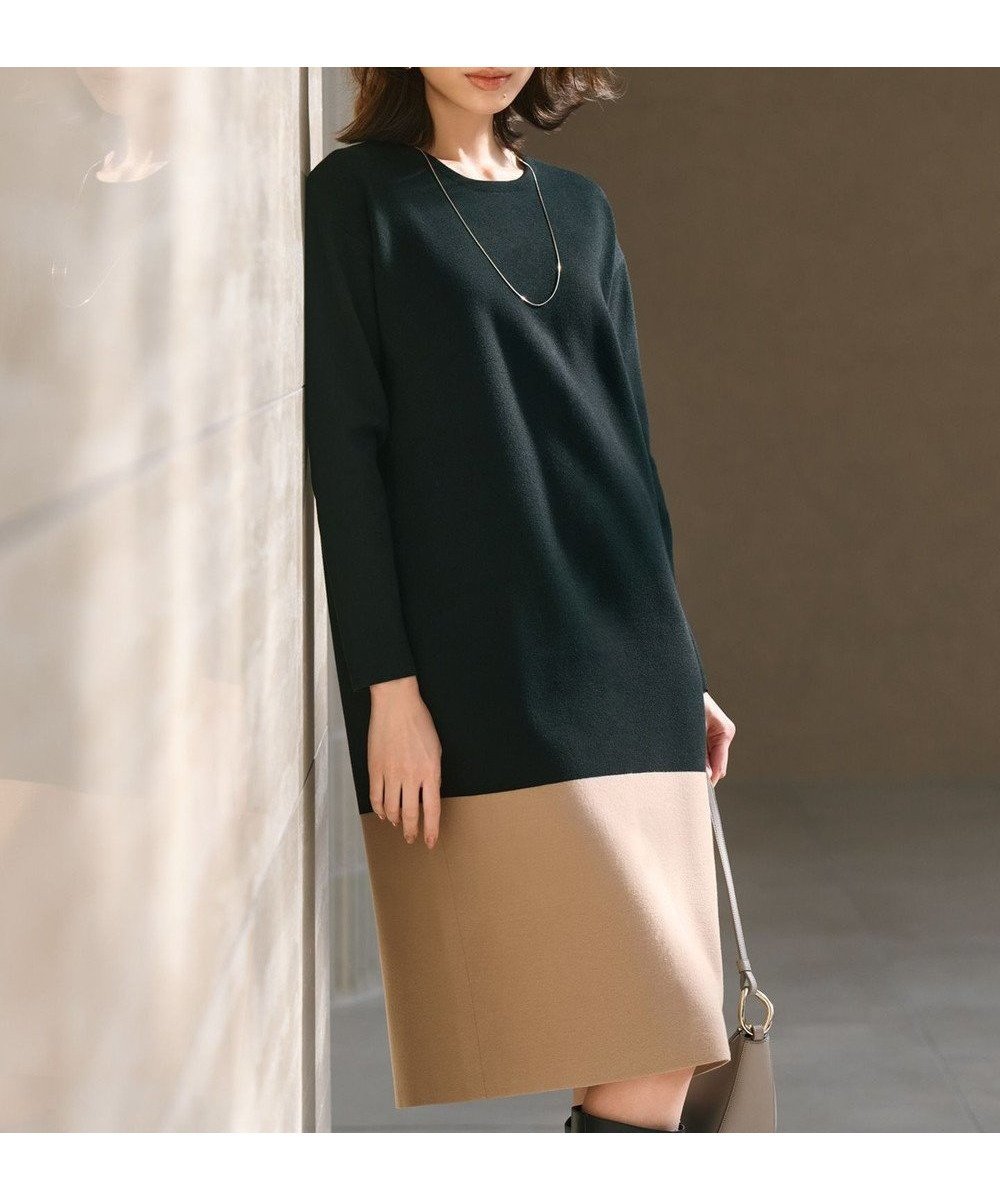 【23区/NIJYUSANKU】の【WEB 一部店舗限定カラーあり/洗える】ミラノリブ バイカラーニットワンピース インテリア・キッズ・メンズ・レディースファッション・服の通販 founy(ファニー) 　ファッション　Fashion　レディースファッション　WOMEN　ワンピース　Dress　ニットワンピース　Knit Dresses　洗える　Washable　ストレッチ　Stretch　人気　Popularity　ポケット　Pocket　ミラノリブ　Milan Ribs　ラベンダー　Lavender　レギュラー　Regular　A/W・秋冬　Aw・Autumn/Winter・Fw・Fall-Winter　ブラック×キャメル|ID: prp329100004305459 ipo3291000000031215681