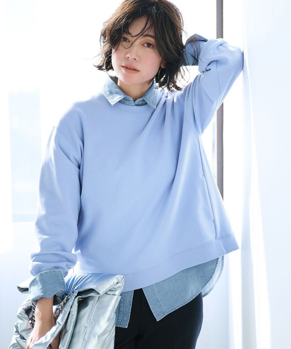 【23区/NIJYUSANKU】の【WEB 一部店舗限定カラーあり/Oggi2月号掲載】カラー スウェット インテリア・キッズ・メンズ・レディースファッション・服の通販 founy(ファニー) 　雑誌掲載アイテム　Magazine Items　ファッション雑誌　Fashion Magazines　オッジ　Oggi　ファッション　Fashion　レディースファッション　Ladies' Fashion Online　トップス・カットソー　Tops/Tshirt　シャツ/ブラウス　Shirts/Blouses　パーカ　Sweats　ロング / Tシャツ　T-Shirts　スウェット　Sweat　カットソー　Cut and Sewn　春　Spring　カットソー　Cut And Sew　コイン　Coin　スウェット　Sweat　ストーン　Stone　雑誌　Magazine　ターコイズ　Turquoise　ダイヤモンド　Diamond　デニム　Denim　定番　Standard　2月号　February Issue　ネックレス　Necklace　人気　Popularity　バランス　Balance　パール　Pearl　フィット　Fit　フェミニン　Feminine　プレート　Plate　ポケット　Pocket　アクアマリン|ID: prp329100004306788 ipo3291000000032539901