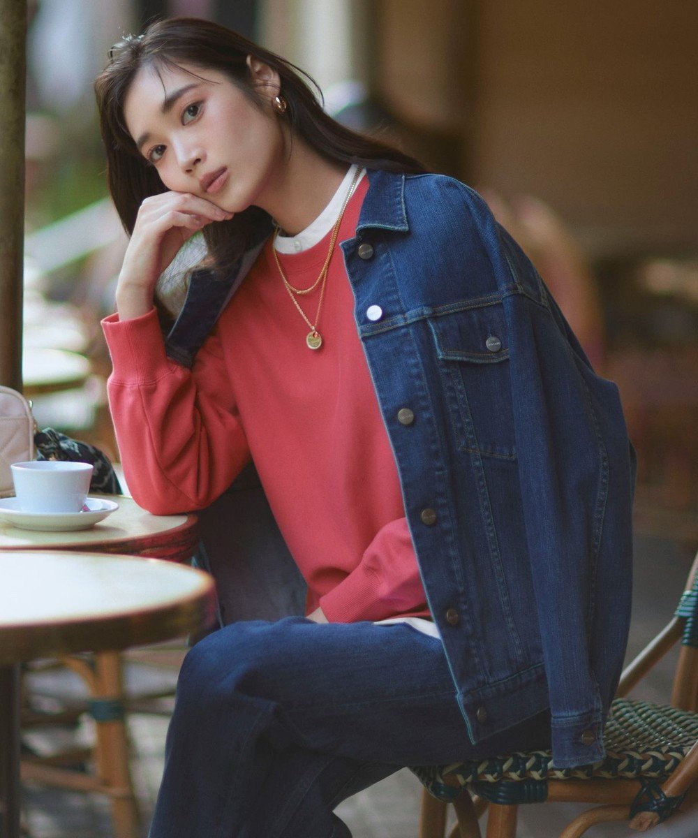 【23区/NIJYUSANKU】の【WEB 一部店舗限定カラーあり/Oggi2月号掲載】カラー スウェット インテリア・キッズ・メンズ・レディースファッション・服の通販 founy(ファニー) 　雑誌掲載アイテム　Magazine Items　ファッション雑誌　Fashion Magazines　オッジ　Oggi　ファッション　Fashion　レディースファッション　Ladies' Fashion Online　トップス・カットソー　Tops/Tshirt　シャツ/ブラウス　Shirts/Blouses　パーカ　Sweats　ロング / Tシャツ　T-Shirts　スウェット　Sweat　カットソー　Cut and Sewn　春　Spring　カットソー　Cut And Sew　コイン　Coin　スウェット　Sweat　ストーン　Stone　雑誌　Magazine　ターコイズ　Turquoise　ダイヤモンド　Diamond　デニム　Denim　定番　Standard　2月号　February Issue　ネックレス　Necklace　人気　Popularity　バランス　Balance　パール　Pearl　フィット　Fit　フェミニン　Feminine　プレート　Plate　ポケット　Pocket　ガーネット|ID: prp329100004306788 ipo3291000000032539902