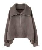 【グリーンパークス/Green Parks】の・ELENCARE DUE スエードポンチハーフZIP Gray Beige|ID:prp329100004306841