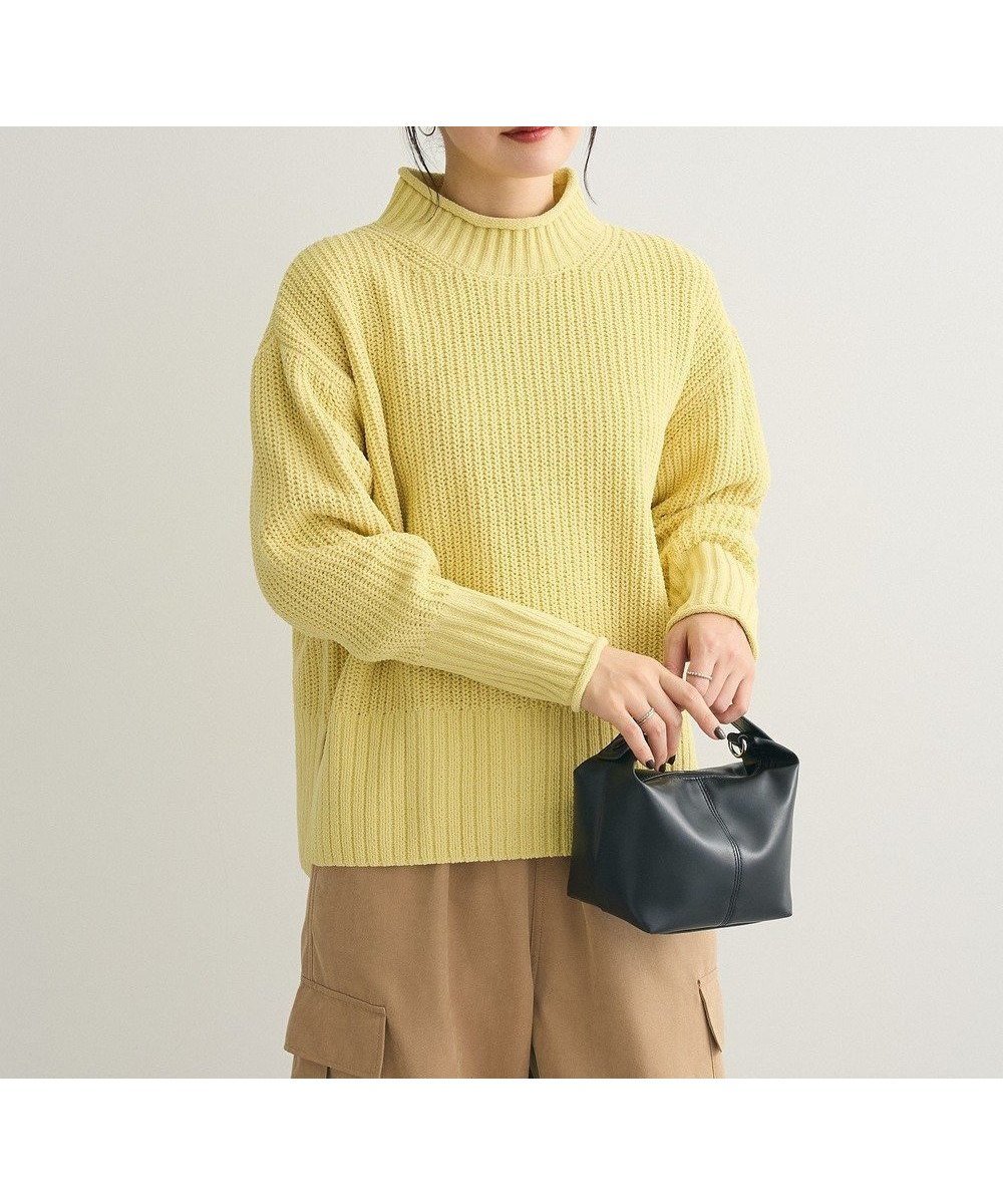 【グリーンパークス/Green Parks】のmokoモールモックネックニットプルオーバー インテリア・キッズ・メンズ・レディースファッション・服の通販 founy(ファニー) 　ファッション　Fashion　レディースファッション　WOMEN　トップス・カットソー　Tops/Tshirt　ニット　Knit Tops　プルオーバー　Pullover　おすすめ　Recommend　セーター　Sweater　ボトム　Bottom　ボーダー　Border　ポケット　Pocket　人気　Popularity　A/W・秋冬　Aw・Autumn/Winter・Fw・Fall-Winter　Yellow|ID: prp329100004306861 ipo3291000000031144771