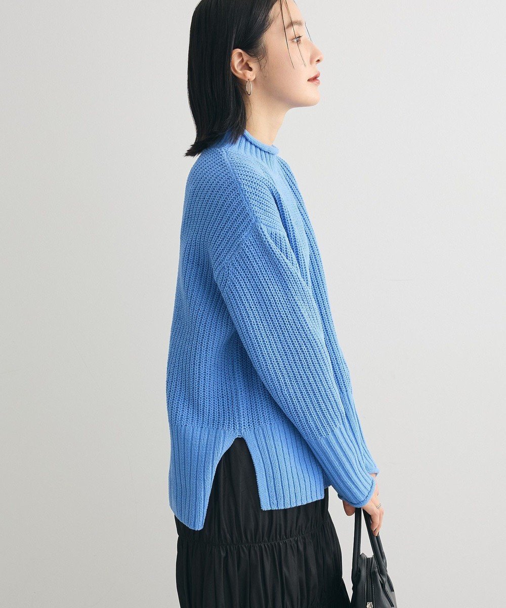 【グリーンパークス/Green Parks】のmokoモールモックネックニットプルオーバー インテリア・キッズ・メンズ・レディースファッション・服の通販 founy(ファニー) 　ファッション　Fashion　レディースファッション　Fashion for Women　トップス・カットソー　Cut & Sew Tops　ニット　Knit Tops & Sweaters　カジュアルプルオーバー・ニットトップス　Pullovers & Knit Tops / Casual Pullovers　おすすめ　Recommended / Our Picks　セーター　Sweater, Knitwear　ボトム　Bottoms, Lower Wear　ボーダー　Border, Stripe　ポケット　Pocket, Pocket Detail　人気　Popular, Best Seller　A/W・秋冬　Autumn/Winter　Blue|ID: prp329100004306861 ipo3291000000032274486
