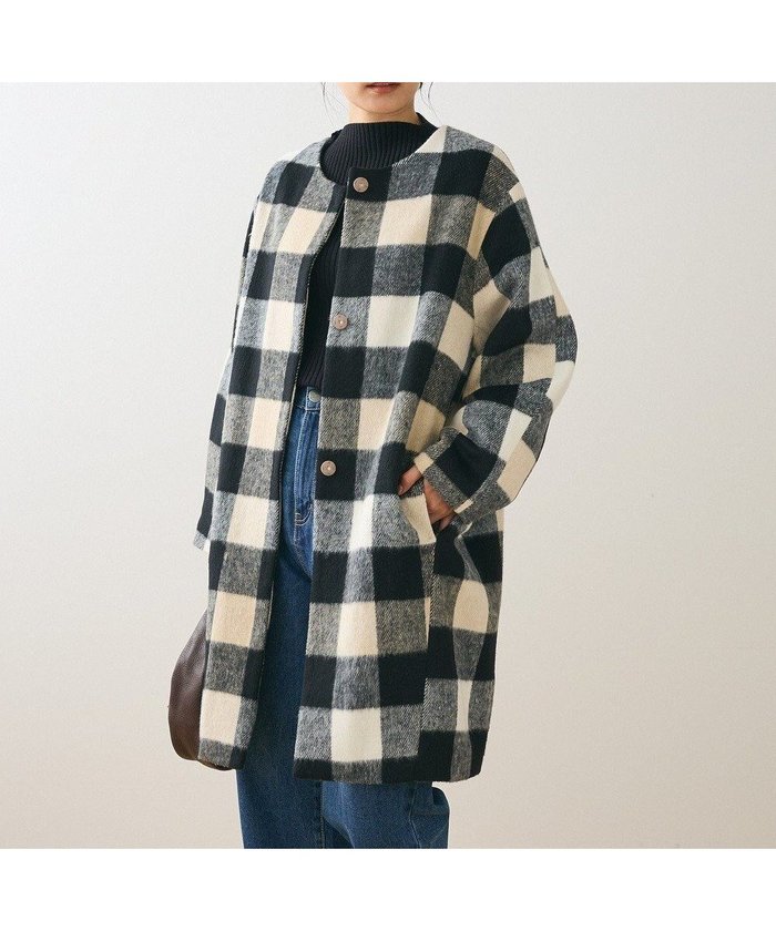【グリーンパークス/Green Parks】のシャギーノーカラーコート インテリア・キッズ・メンズ・レディースファッション・服の通販 founy(ファニー) https://founy.com/ ファッション Fashion レディースファッション Ladies' Fashion Online アウター Coat Outerwear コート Coats ジャケット Jackets おすすめ Recommend インナー Inner ジャケット Jacket トレンド Trend ポケット Pocket マフラー Scarf 今季 This Season A/W・秋冬 Aw・Autumn/Winter・Fw・Fall-Winter |ID: prp329100004306872 ipo3291000000032588188
