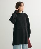 【グリーンパークス/Green Parks】のケーブルドッキングニットチュニック Black|ID: prp329100004306909 ipo3291000000029863997