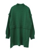 【グリーンパークス/Green Parks】のケーブルドッキングニットチュニック Green|ID: prp329100004306909 ipo3291000000029864001