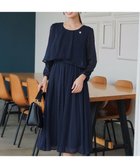 【ティアクラッセ/Tiaclasse】の【洗える】シフォンドレープワンピース ネイビー|ID: prp329100004306936 ipo3291000000032659195
